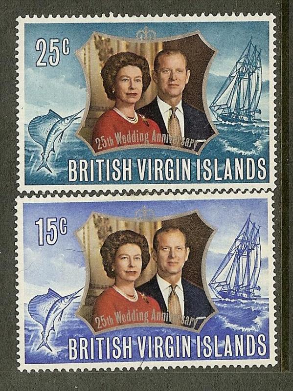 British Virgin Islands, Scott#'s241-242, Silver Wedding, MH 