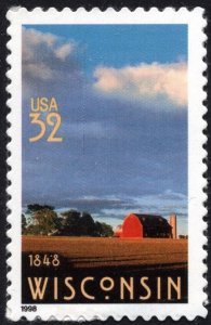 SC#3206 32¢ Wisconsin Statehood Single (1998) SA