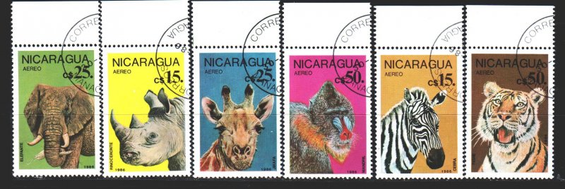 Nicaragua. 1986. 2711-16. African fauna. USED. 