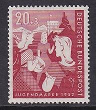 Germany  #B326   MNH  1952 youth program  20 + 3 pf