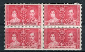 BECHUANALAND; 1937 early GVI Coronation issue fine Mint hinged BLOCK of 4