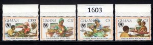 $1 World MNH Stamps (1603), Ghana Scott 997-1000 Child Survival complete set 4