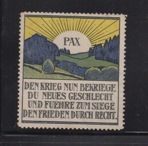 German Propaganda Stamp - WW1 Victorious Peace Through Justice