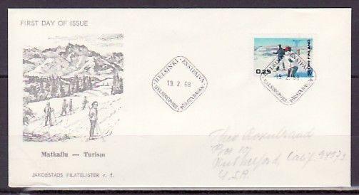 Finland, Scott cat. 454. Tourism issue. Skiing shown. First day cover.