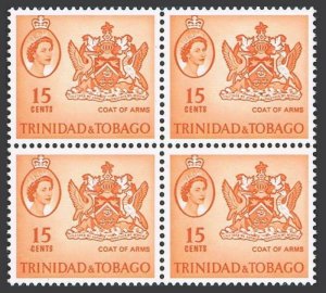 Trinidad & Tobago 116 block/4,MNH. Mi 180. QE II.Arms of Independent State,1964.