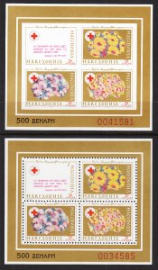 Macedonia RA27a Footnoted Souvenir Sheets MNH VF