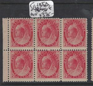 CANADA (P2703B)  2C QV NUMERAL SG 155B L MARGIN BL OF 6   MNH