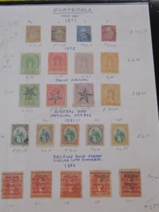 GUATEMALA - ASSORTMENET OF 22 STAMP FROM THE 1880's - MH/USED - CAT VAL $274.00