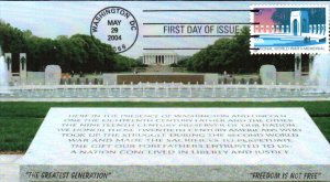 #3862 World War II Memorial Homespun FDC