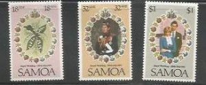 SAMOA - 1981 - Royal Wedding - Perf 3v Set - Mint Never Hinged