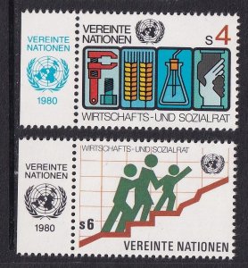 United Nations Vienna #15-16  MNH 1980  economic and social council