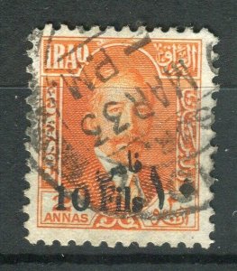 IRAQ; 1932 early King Faisal surcharged issue fine used 10f. value