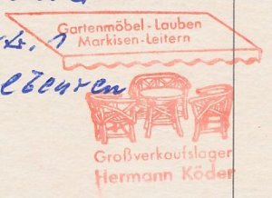 Meter card Germany 1981 Garden furniture