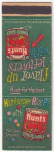 Vintage Matchbook HUNT'S TOMATO SAUCE