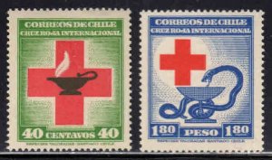 Chile #238-39 ~ Cplt Set of 2 ~ 80th Anniv, Intl Red Cross ~ Mint, NH/HM  (1944)