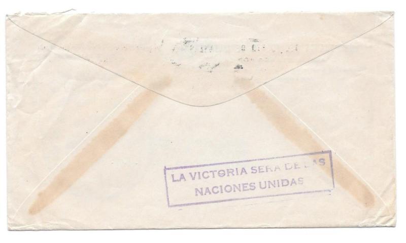 WWII Cuba Censored Official Mail to US Slogan Cancel 1943