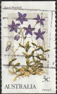 Australia #993 1986 3c Royal Bluebell Flowers USED-VG-NH. 