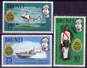 ZAYIX Brunei 162-164 MNH Ships Aviation Helicopter Military 071423S39M
