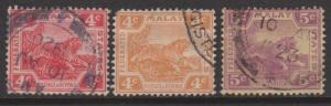 Federated Malay States Sc#56-58 Used