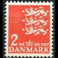 DENMARK 1947 - Scott# 298 State Seal 2k LH