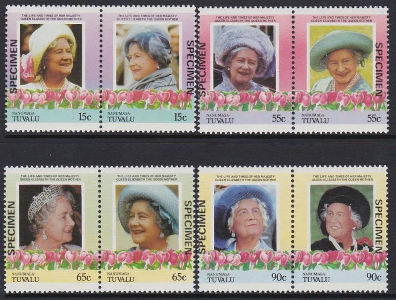 Tuvalu Nanumaga 1985-86 Queen Mother Specimen MNH