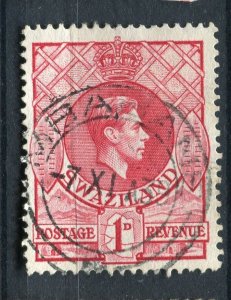 SWAZILAND; 1938 early GVI issue fine used 1d. value