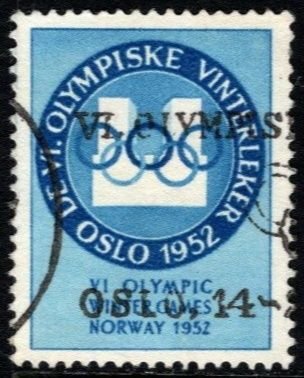 1952 Norway Poster Stamp Oslo Winter Olympic Games Postally Used