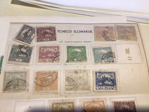 Czechoslovakia stamps on folded page  A11795