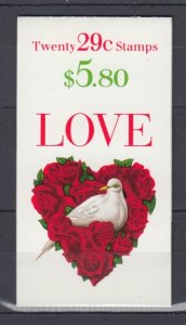USA  Scott #BK214 Love Birds    Booklet of 20 stamps MNH