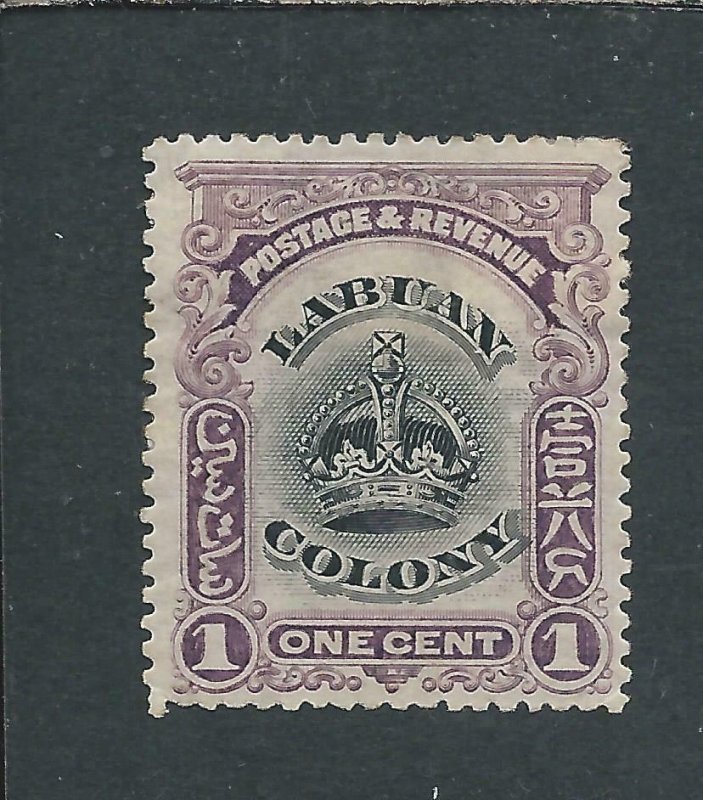 LABUAN 1902-03 1c BLACK & PURPLE PERF 14½-15 MM SG 117a CAT £100