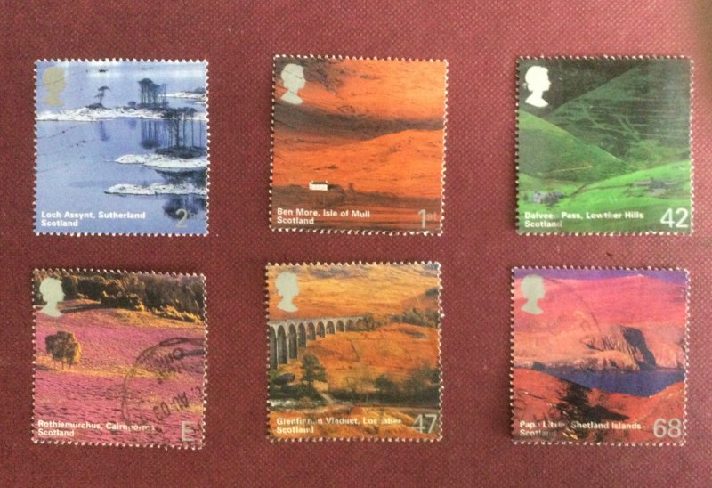 GB 2003 A British journey - Scotland. Set of 6 used stamps.