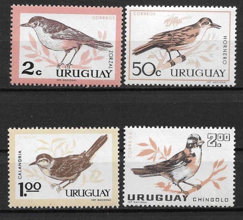 1963 Uruguay 695-8 Birds MNH C/S of 4