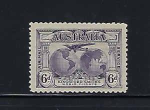 AUSTRALIA SCOTT #C2 1931 6P (GRAY/VIOLET) AIR MAIL- MINT NEVER HINGED