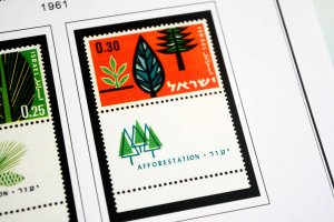 COLOR PRINTED ISRAEL [+TABS] 1948-1970 STAMP ALBUM PAGES (73 illustrated pages)