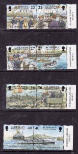 Alderney-Sc#176-83- id12-unused NH set-Military-Ships-Garrison Island-2001-