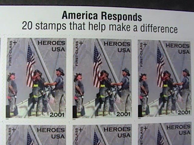 U.S.# B2-MINT/NEVER HINGED-FULL- PANE OF 20-- HEROES OF 2001 ----2002