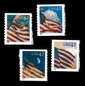 US 4232-4235 Old Glory 24/7 42c coil set 4 APU MNH 2008