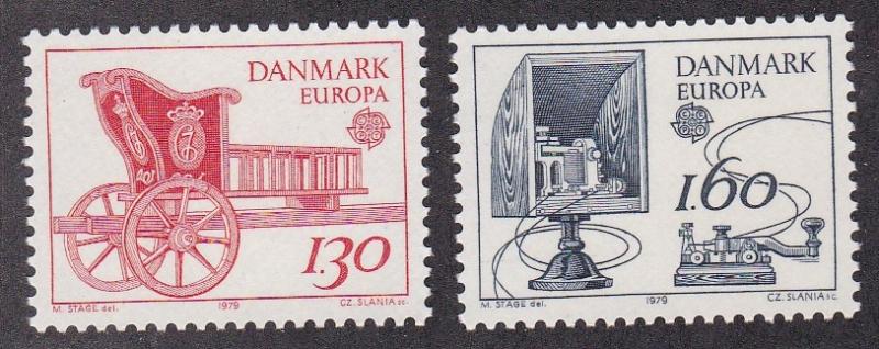 Denmark # 651-652, Europa, Mail Cart, Morse Key, NH, 1/2 Cat,