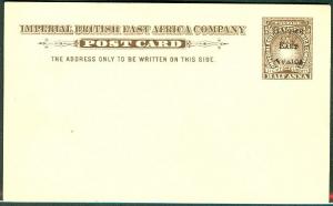 BRITISH EAST AFRICA 1895, H & G #3, ½ Anna postcard