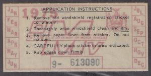 New York State '75 auto windshield sticker Mint motor vehicle tax