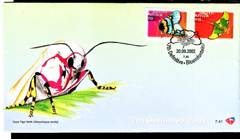 Insects - South Africa - 2002 set of 2 on fdc 