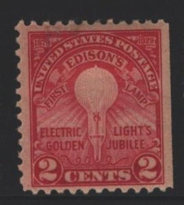 USA Sc #654 MH - pencil reverse