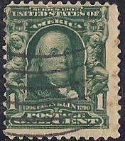 300 1 cent 1902-3 Franklin Issue Stamp used F