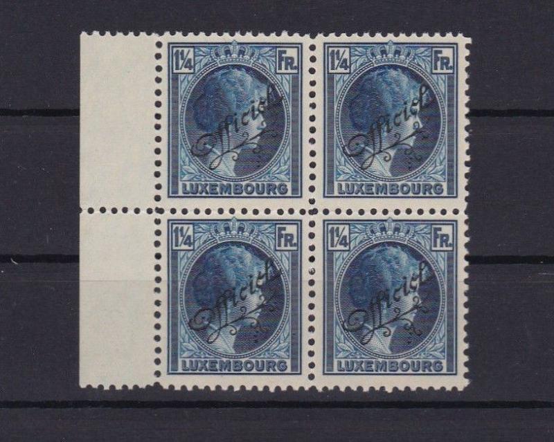 luxembourg 1926 1¼ fr officials unmounted  mint stamps block   REF 4476