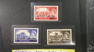 Bahrain 1955 Scott# 96-98 MNH complete XF-SUPERB overprints