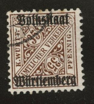 Germany State Wurttemberg Scott o159 Used