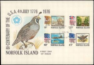 Norfolk Islands, Worldwide First Day Cover, Birds, Ships, Americana