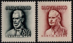 ✔️ SLOVAKIA 1944 - FAMOUS PERSONS - NO WATERMARK - SC.93/94 MNH OG [SK111]