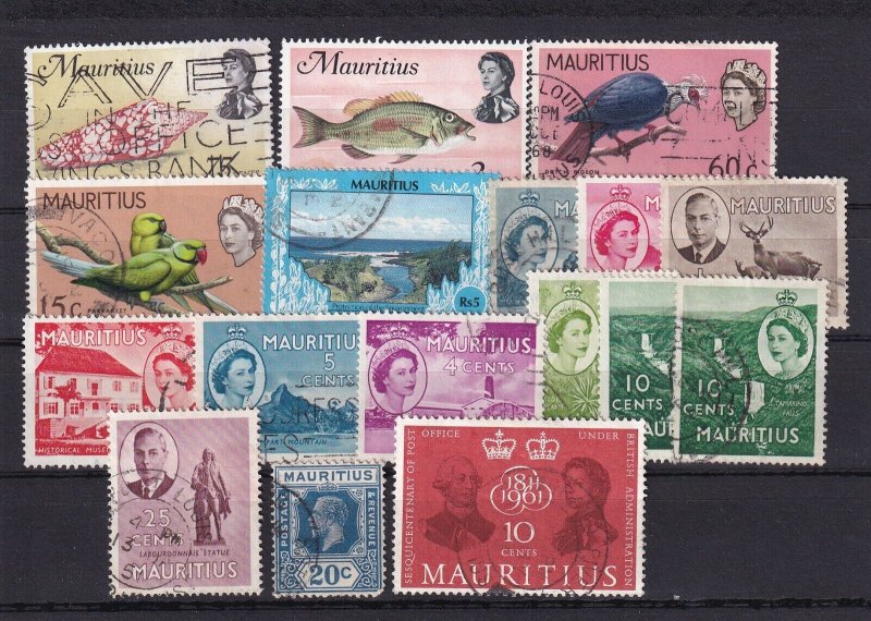 SA18k Mauritius selection of used stamps