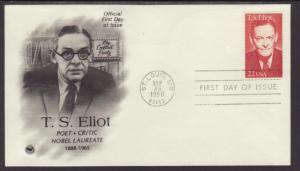 US 2239 T S Eliot 1986 PCS U/A FDC